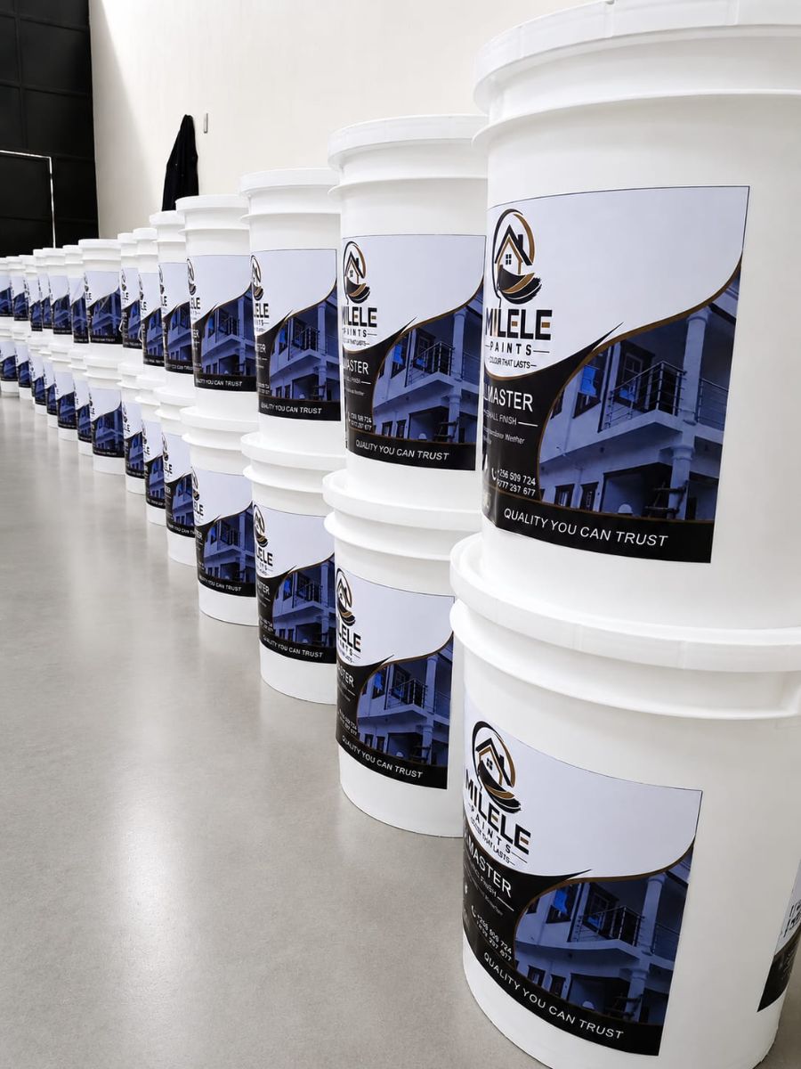 Pallets of Milele Paints ready for dispatch